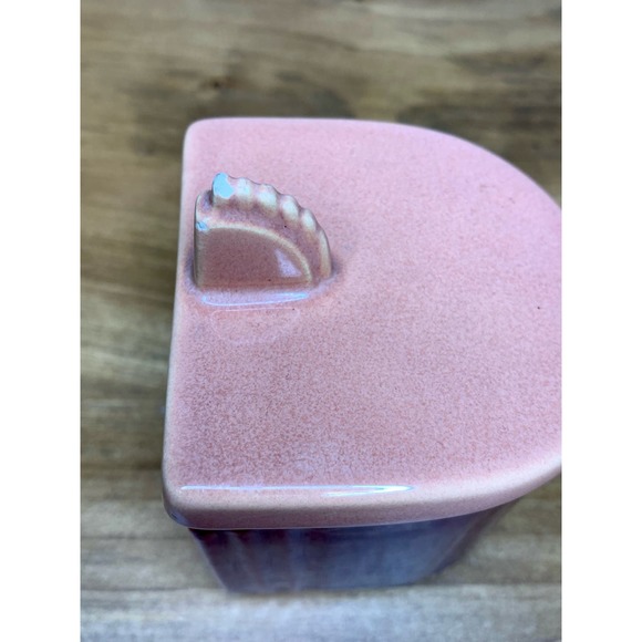 Franciscan Ware CA Art Deco Vtg Lidded Condiment Jar Set Coral/Sand - Picture 10 of 11